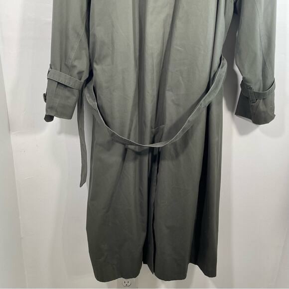 Vintage Burberry Olive Green Novacheck Wool Lined Trench Coat 40 Burberrys - Picture 13 of 16